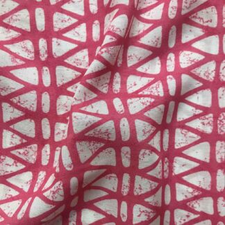 Dark Pink Abstract Viscose Muslin Fabric