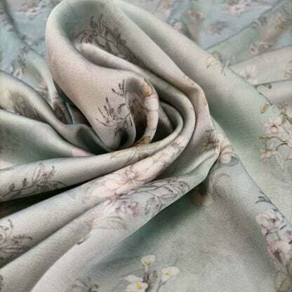 floral print poly flex satin fabric